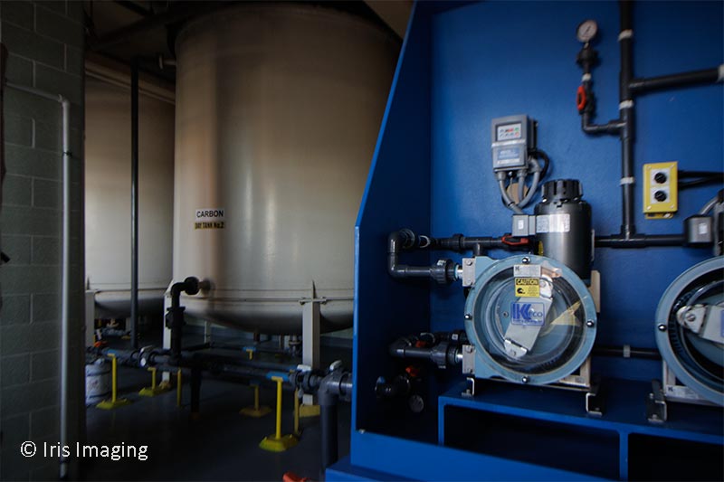 Adding cabon to purify the water