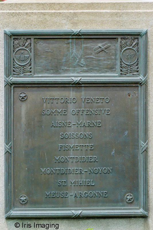 WW1 Battle list on Memorial in City of Lorain