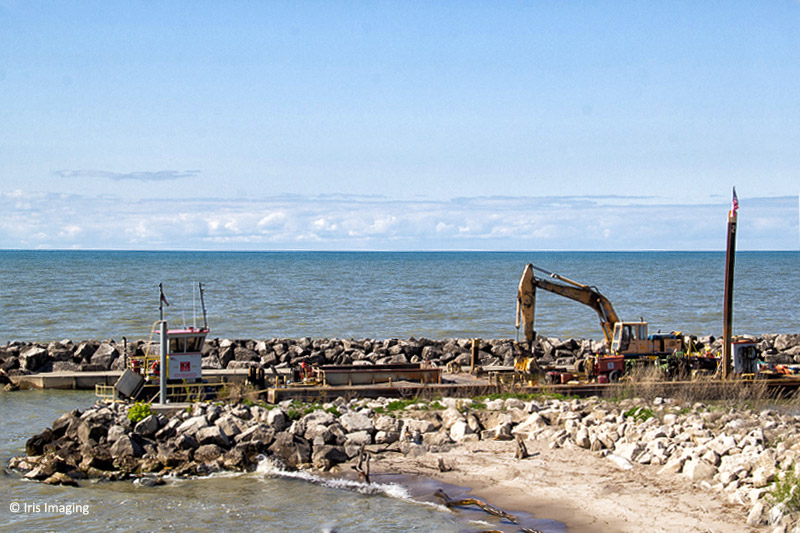 Dredging the waterway for the boat launch