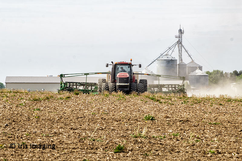 Turning the soil in farm country