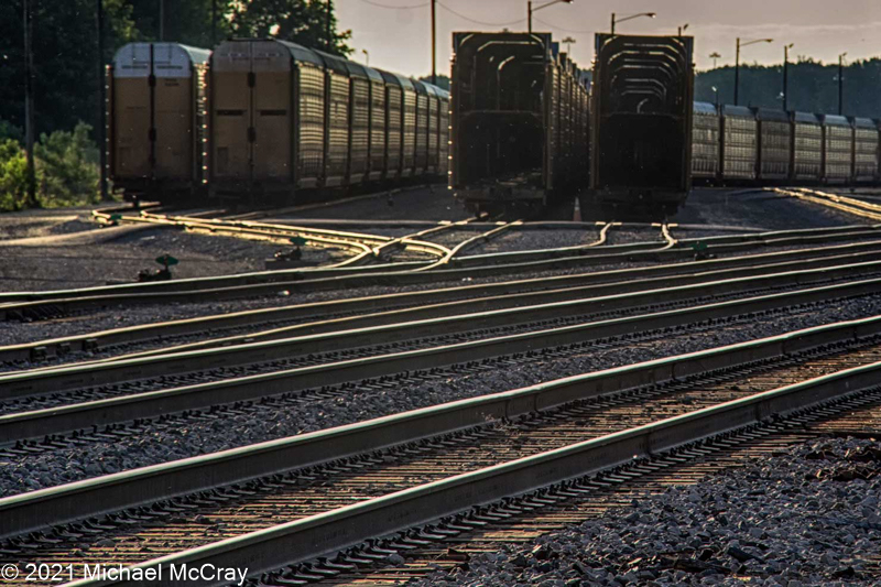 Railroad cars waiting for truck from Ford Motors Avon Truck Plant