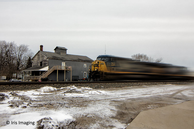 Railroad through Wellington Village